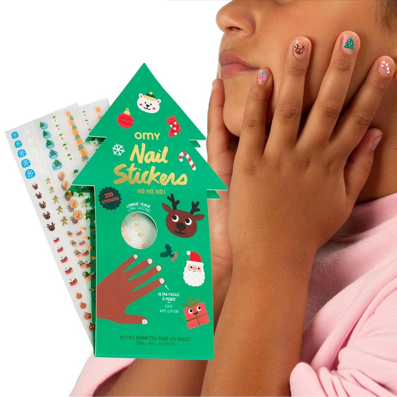 omY Christmas Nail Stickers for Kids - 200 Stickers, Waterproof, Durable, Fun, Creative Designs | Strong Enough to Last Through Hand Washing - Easy to Apply, Safe, Non-Toxic | Age 3 and Up - Image 4